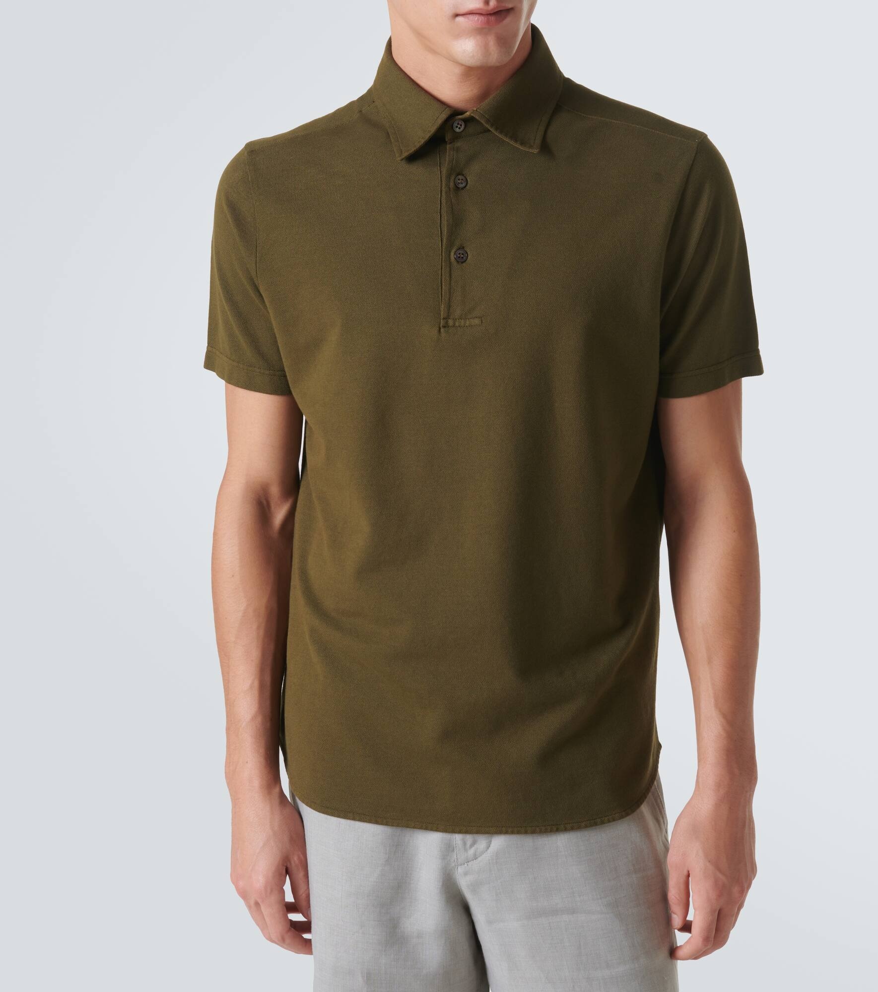 Cotton piqué polo shirt - 3