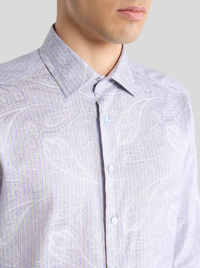 Etro COTTON JACQUARD SHIRT WITH STRIPED MOTIF AND PAISLEYS outlook