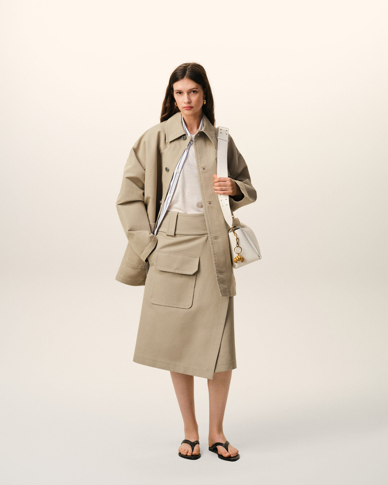AMI Paris BEIGE COTTON WORKER JACKET outlook