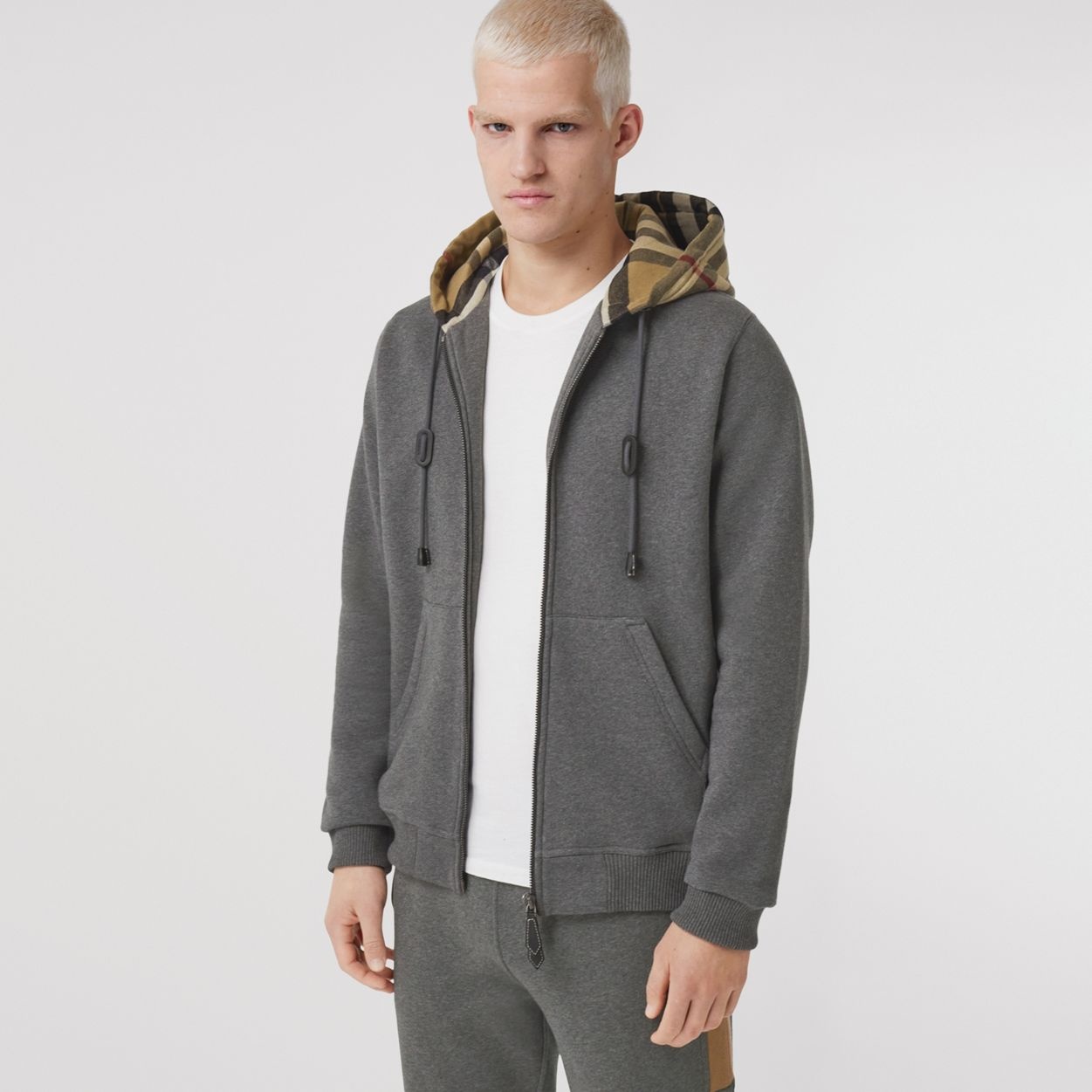 Check Hood Cotton Blend Hooded Top - 5