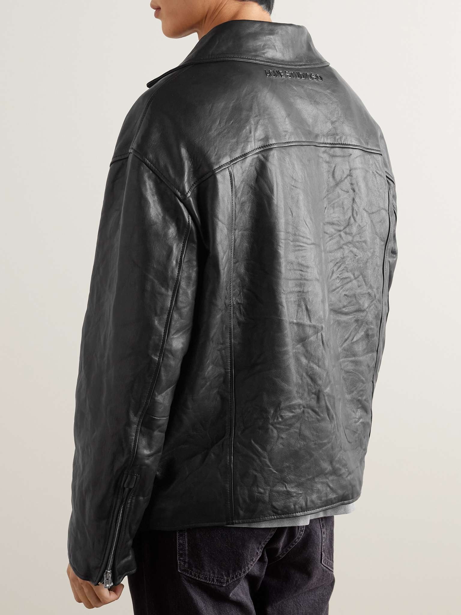 Liker Distressed Leather Biker Jacket - 3