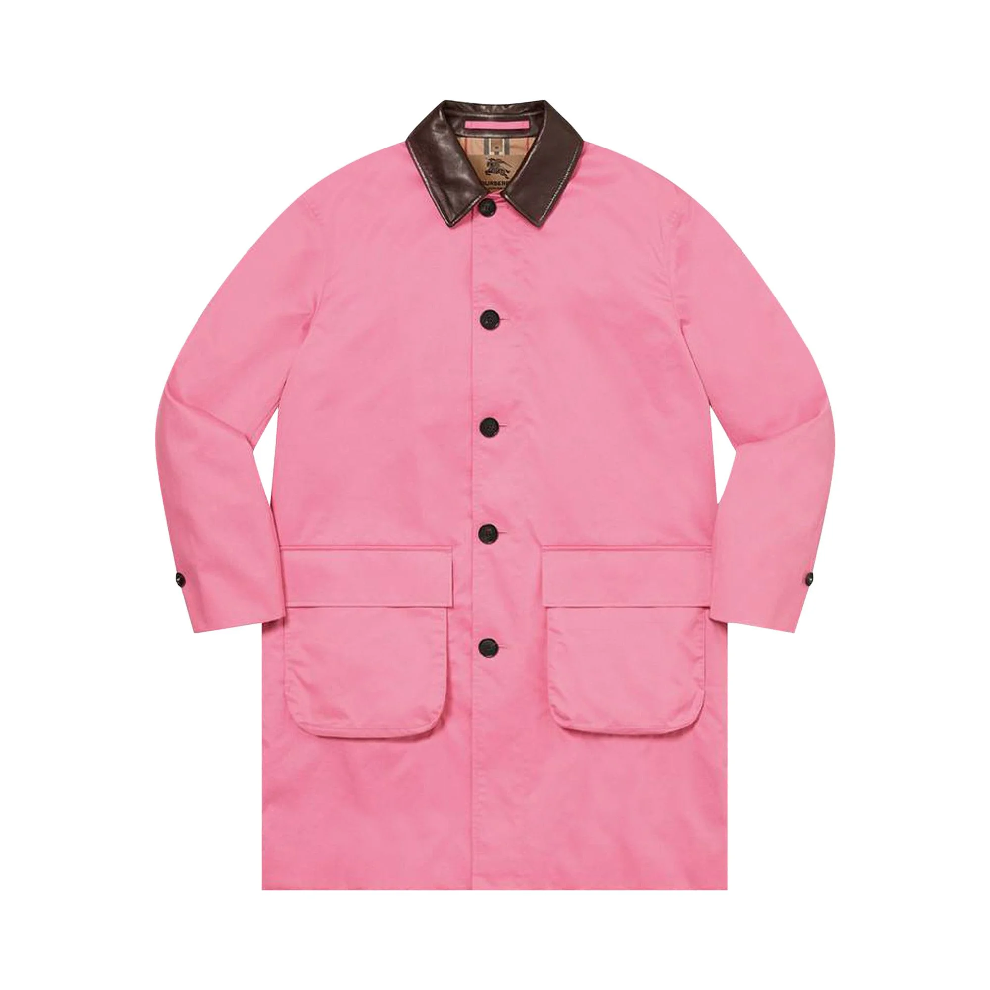 Supreme x Burberry Leather Collar Trench 'Pink' - 1