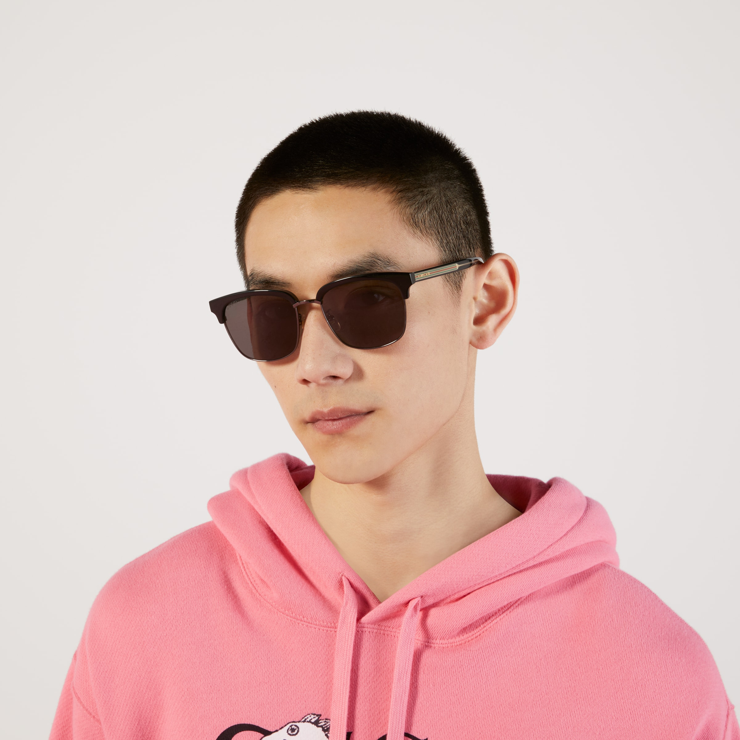 Rectangular-frame metal sunglasses - 3