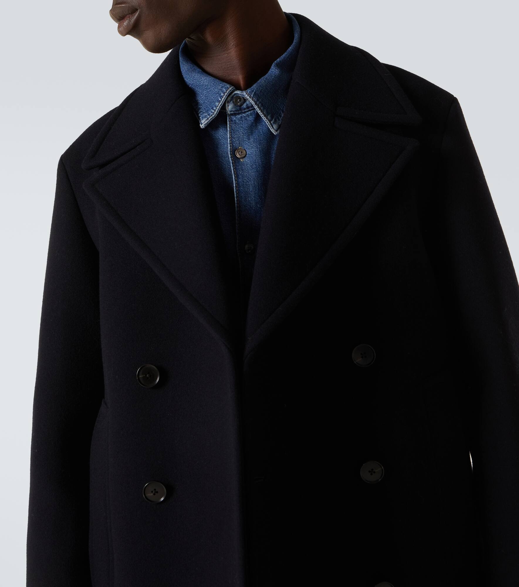 AURALEE Wool melton peacoat | mytheresa | REVERSIBLE