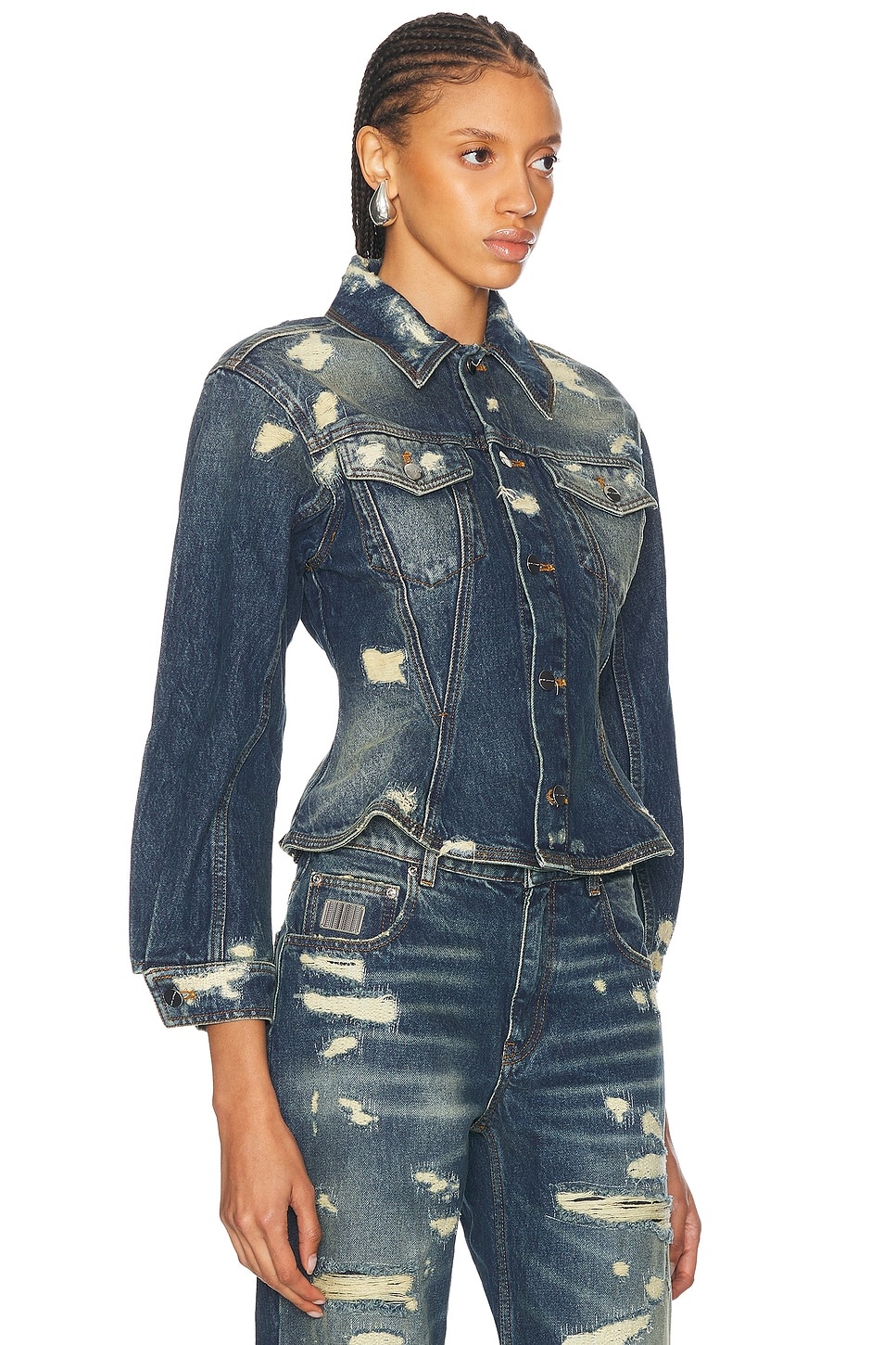 Fluted Denim Jacket - 2