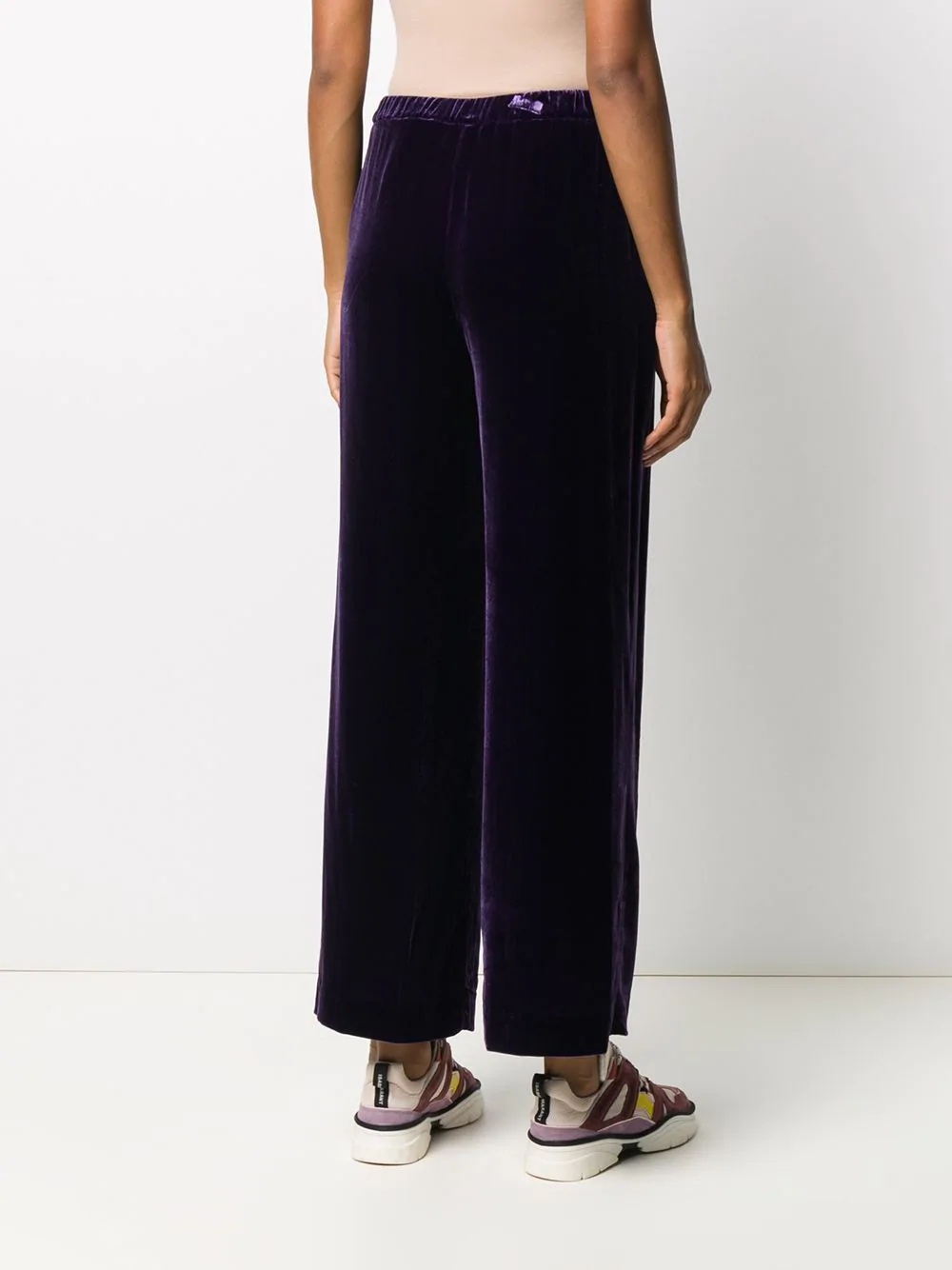 velvet cropped trousers - 4