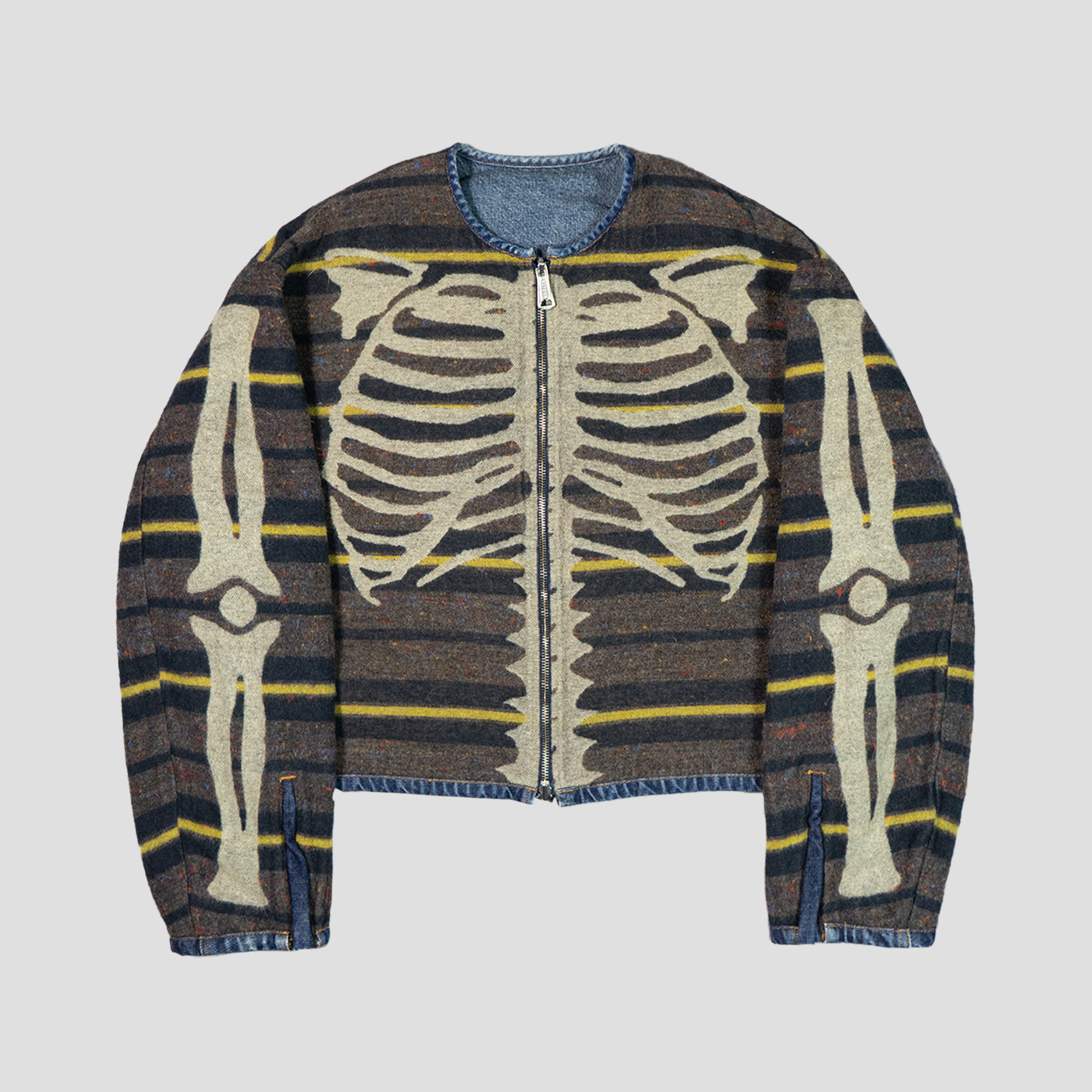 14oz DENIM BONE LINING REVERSIBLE MOTORCROSS JACKET - 1