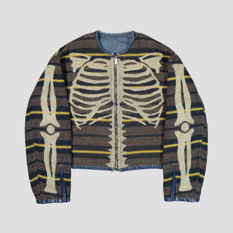 14oz DENIM BONE LINING REVERSIBLE MOTORCROSS JACKET 1