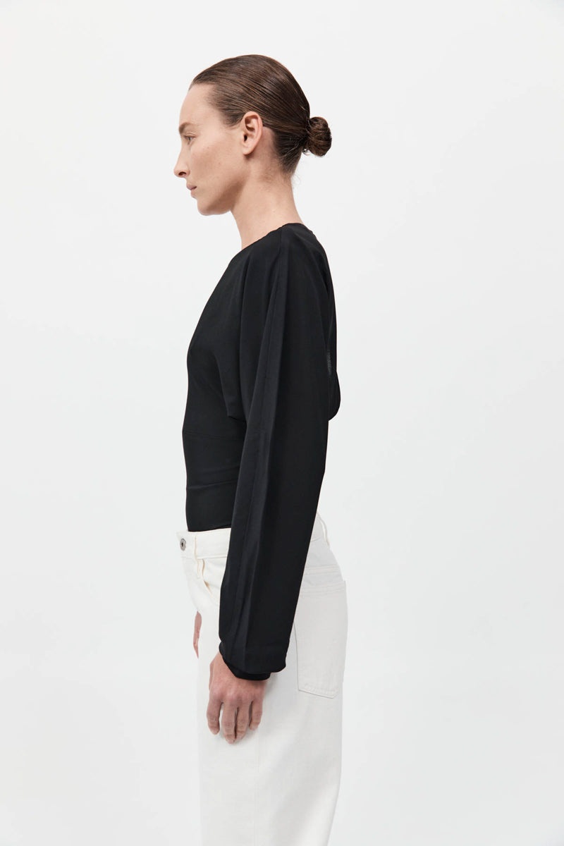 Dolman Sleeve Bodysuit - Black - 6