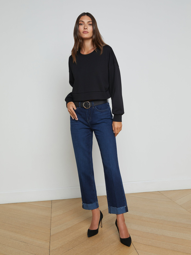 L'AGENCE Maribel Cuffed Straight-Leg Jean outlook