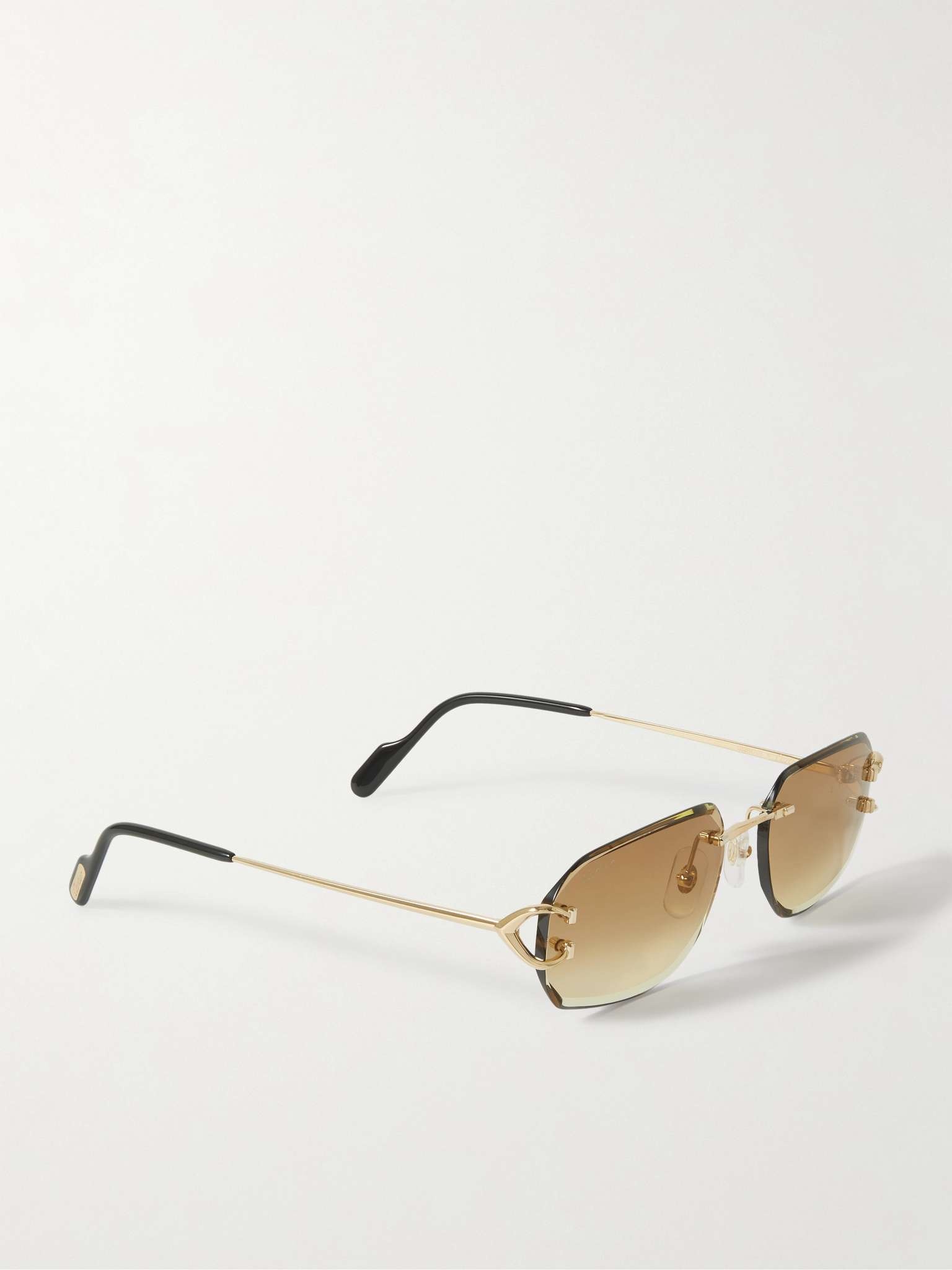 Signature C Rimless Rectangular-Frame Gold-Tone Sunglasses - 3