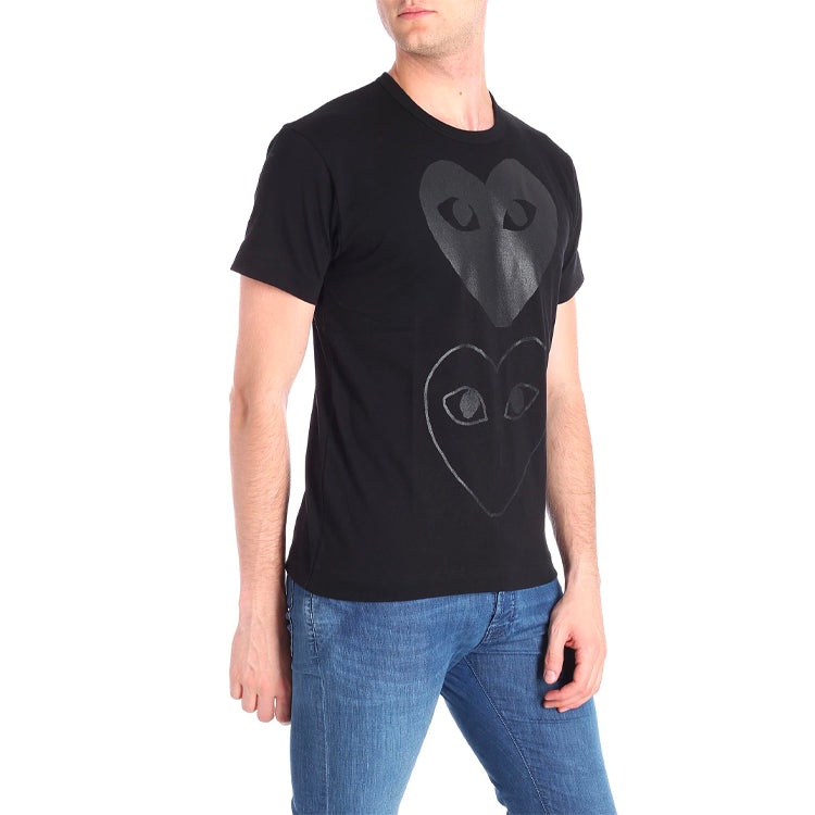 COMME des GARCONS PLAY Double Hearts T-Shirt 'Black/Black' AZ-T194-051-1 - 5