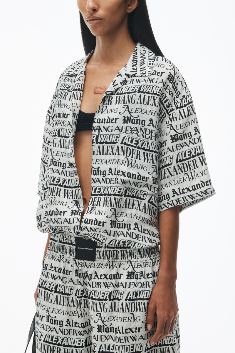 Newspaper Print Camp Shirt 3