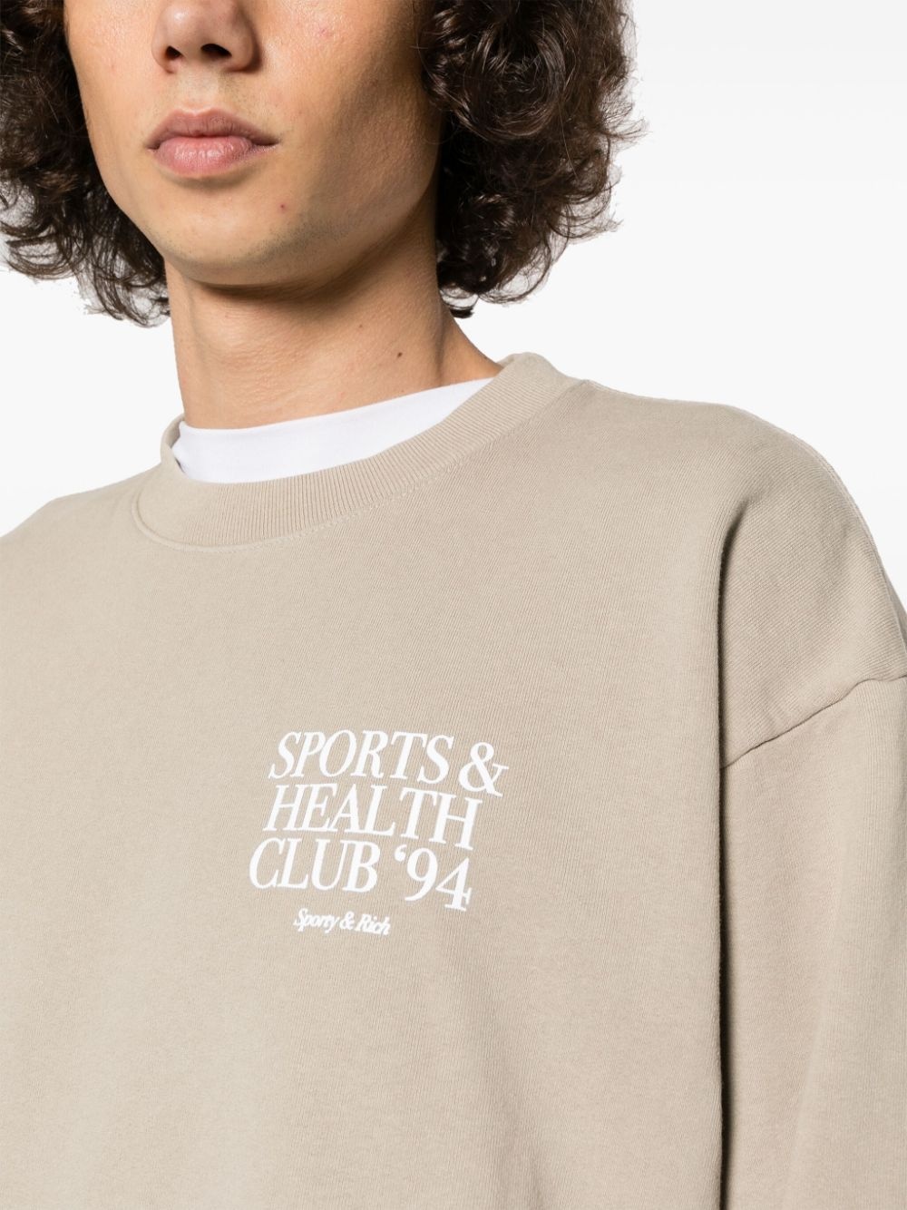logo-print cotton sweatshirt - 6
