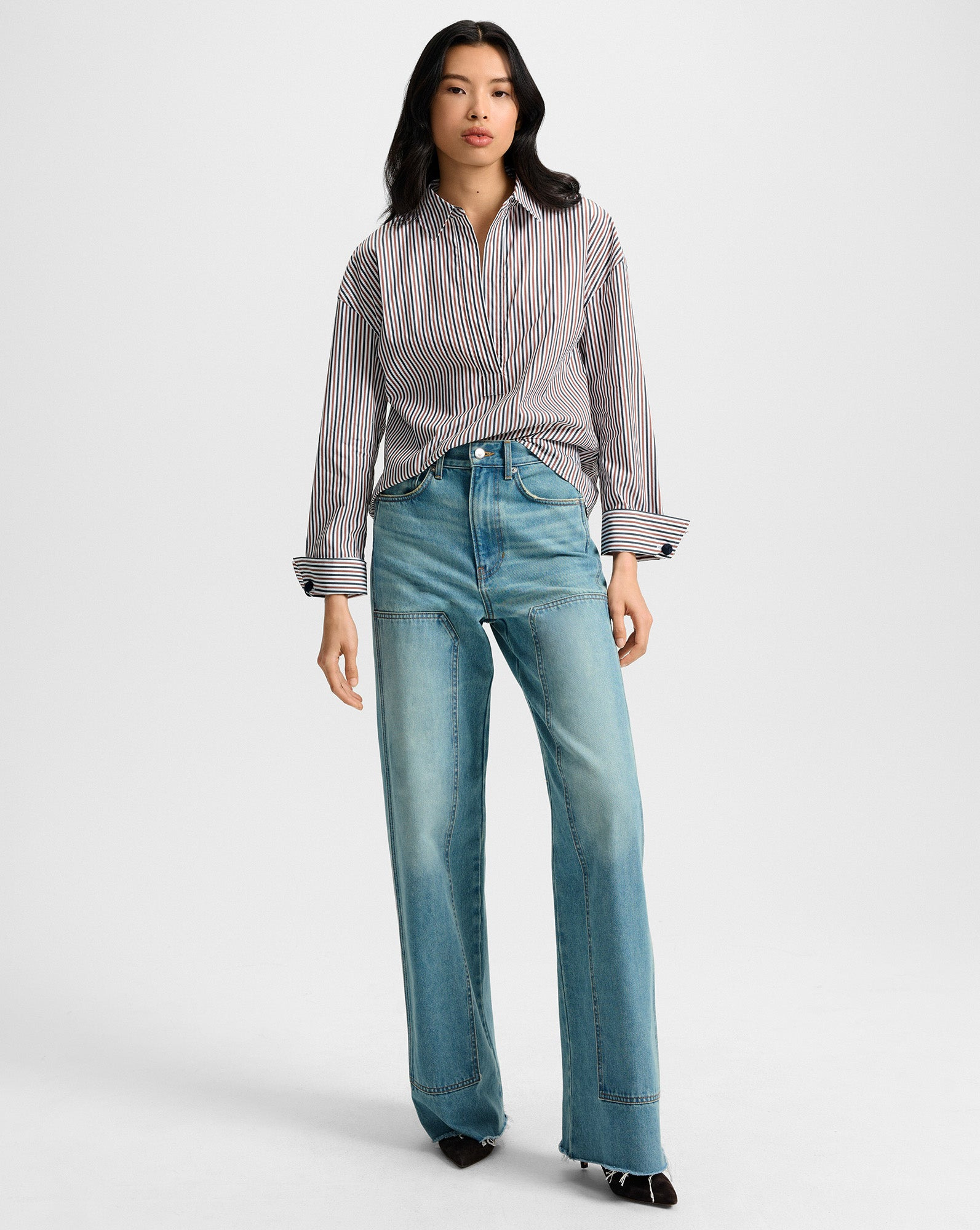 DRAYMOND STRIPED CUFF-SLEEVE SHIRT - 3