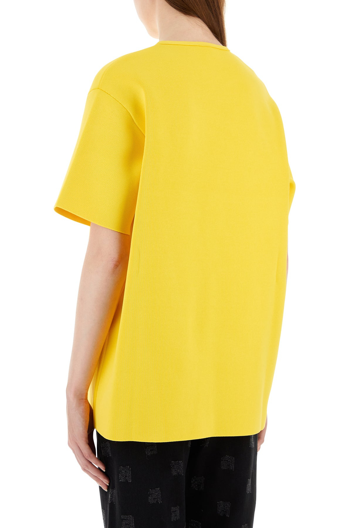 Yellow viscose blend t-shirt - 4