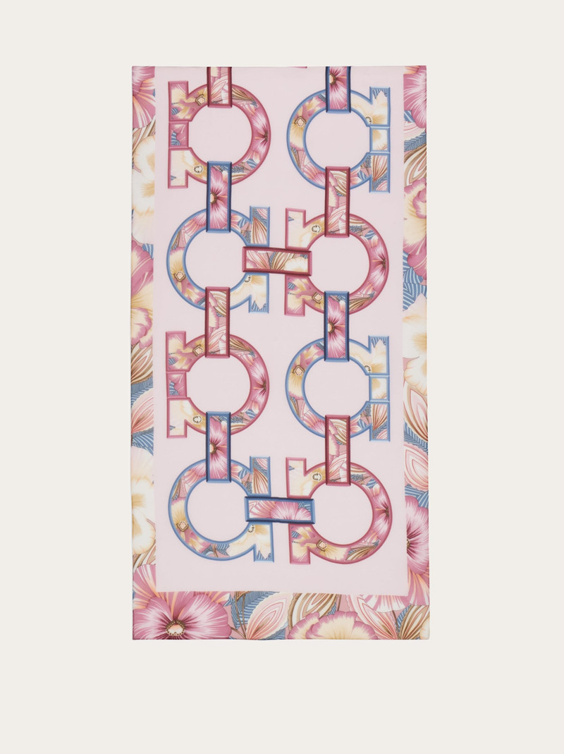 Gancini print silk scarf 4