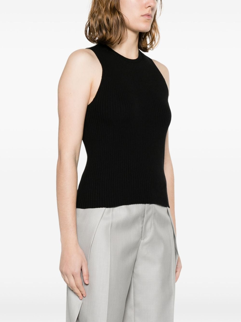 crew-neck ribbed tank top - 3