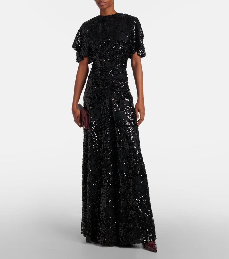 Victoria Beckham Sequined gathered gown outlook