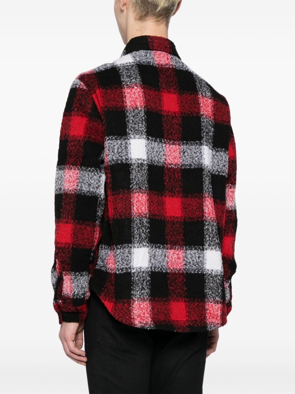 check-pattern buttoned jacket - 4