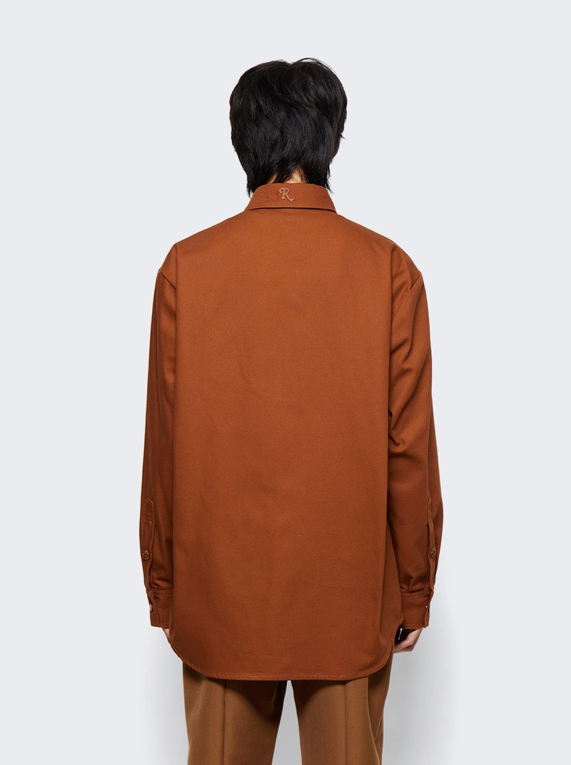 Straight Fit Denim Shirt Dark Brown 5