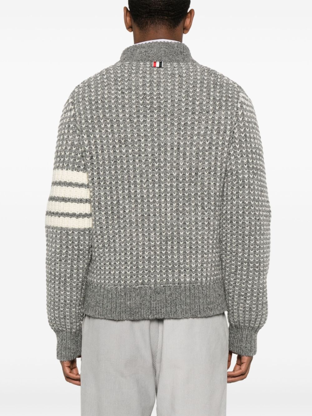 4-Bar chunky-knit bomber jacket - 4