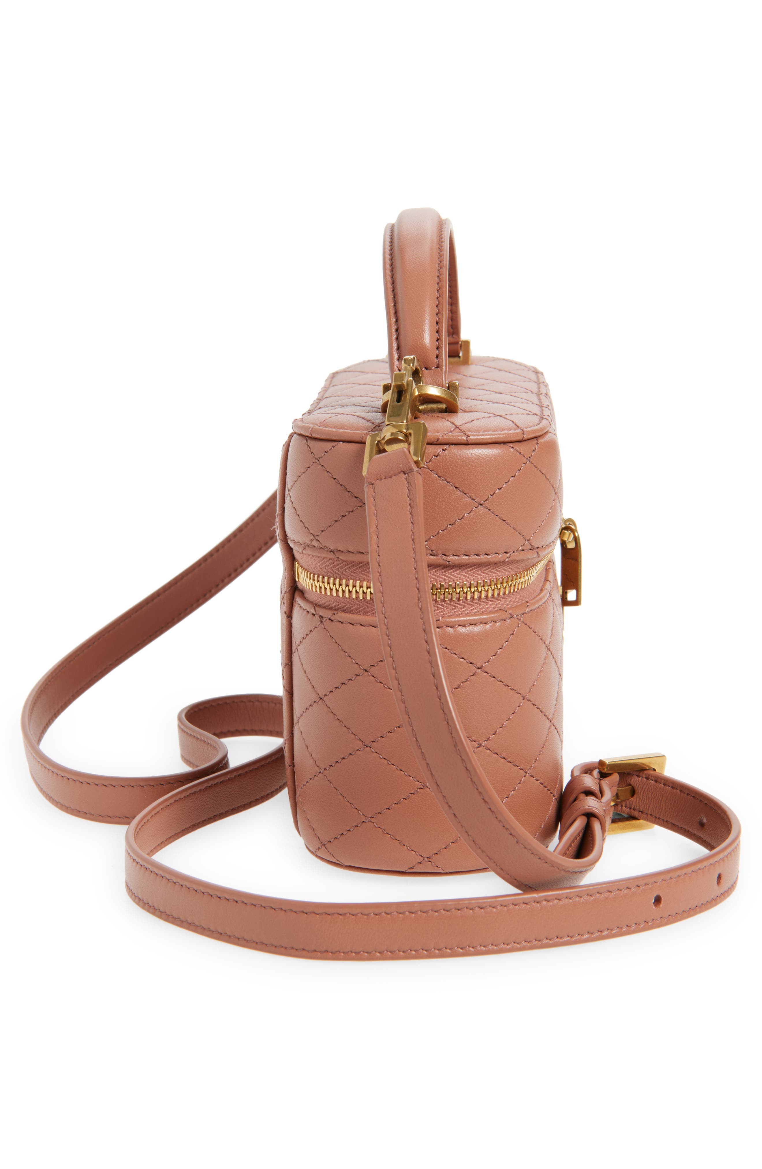 Saint Laurent Mini Gaby Quilted Leather Vanity Case in Barely Pink at Nordstrom - 3