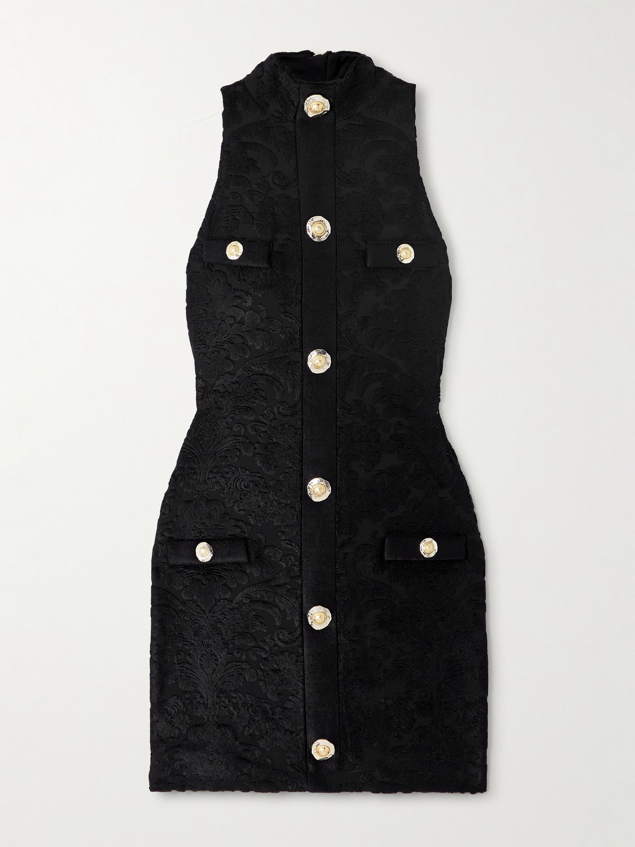 Button-embellished Bouclé Jacquard-knit Mini Dress - 1