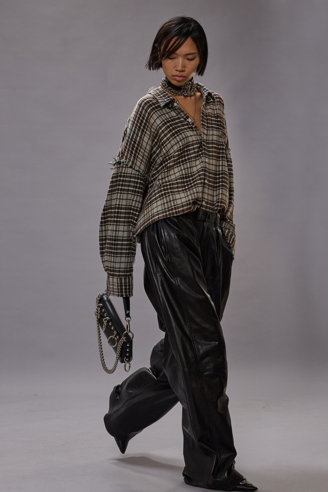 SHREDDED SEAM DROP NECK SHIRT - 2
