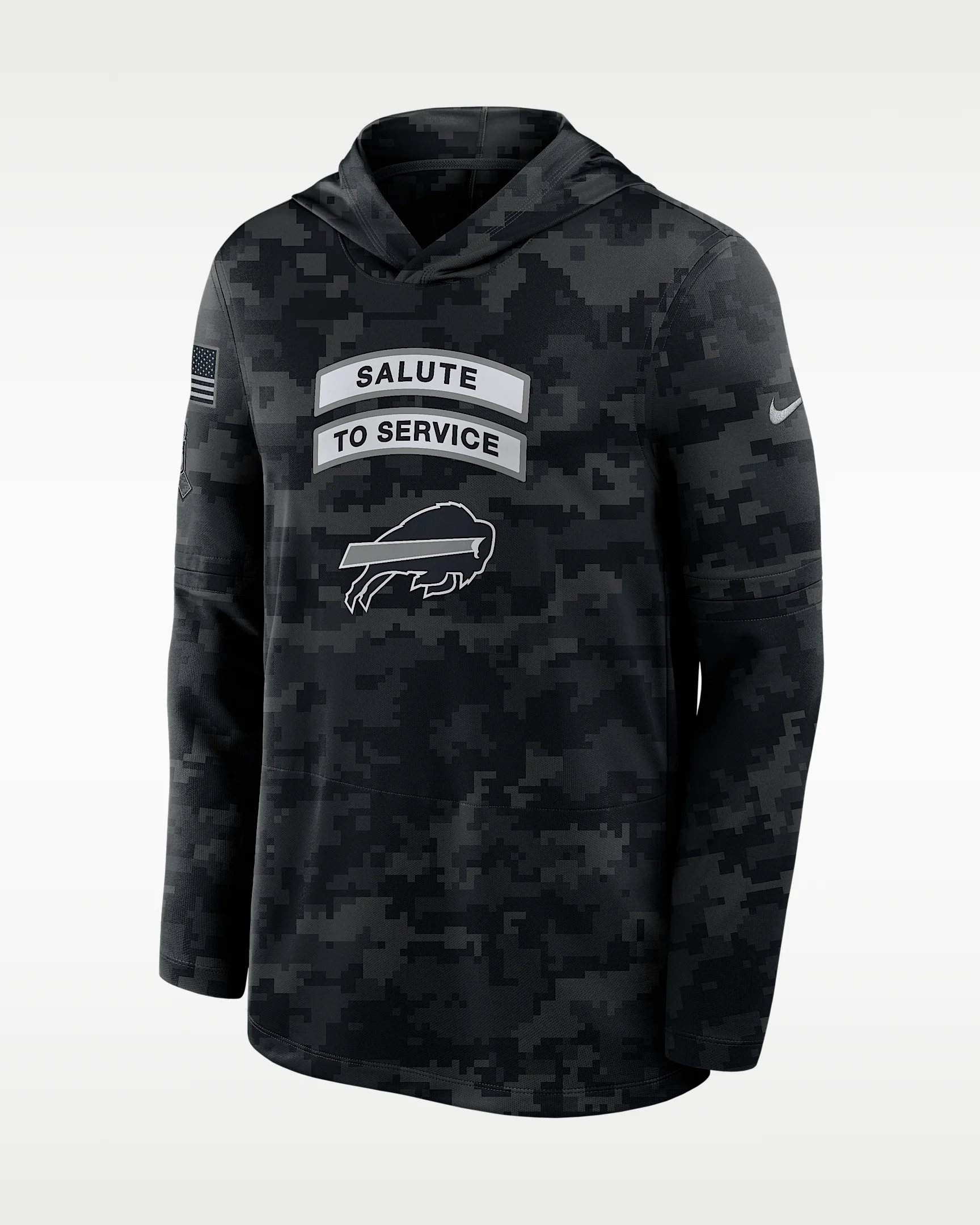 Buffalo Bills Salute to Service Sideline Men's Nike Dri-FIT NFL Long-Sleeve Hooded Top - 1