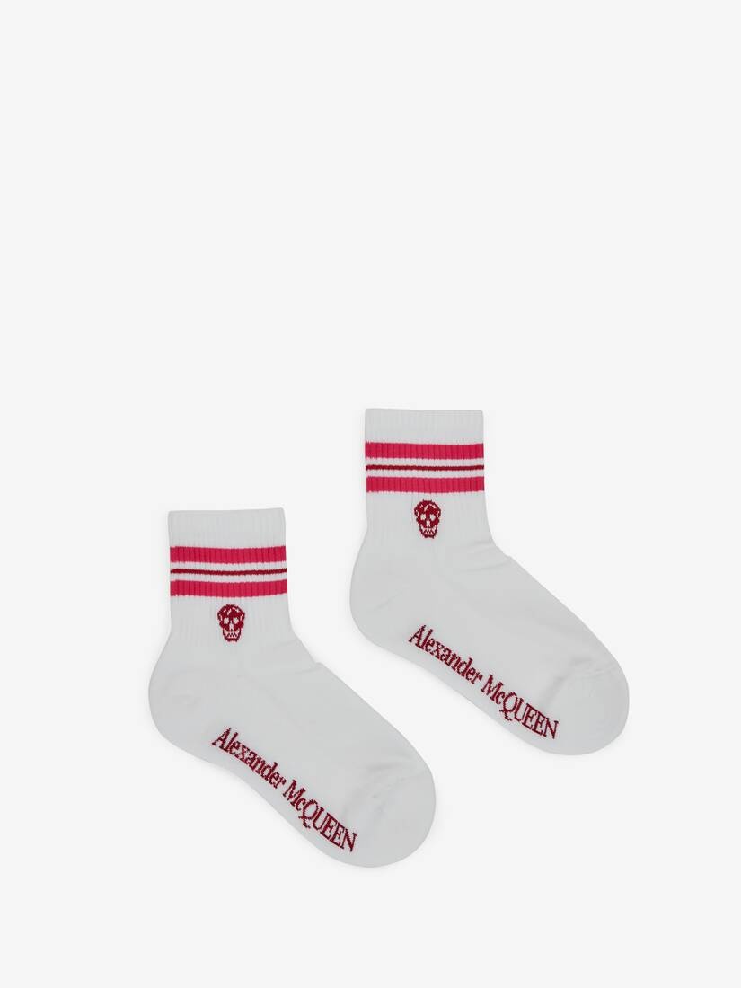 Skull Sport Socks in White/pink - 1