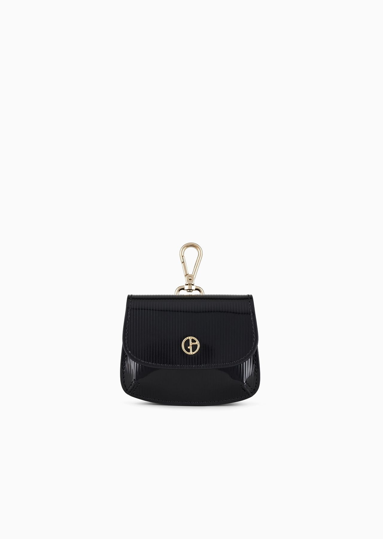 La Prima striped, lamé-leather mini charm - 1