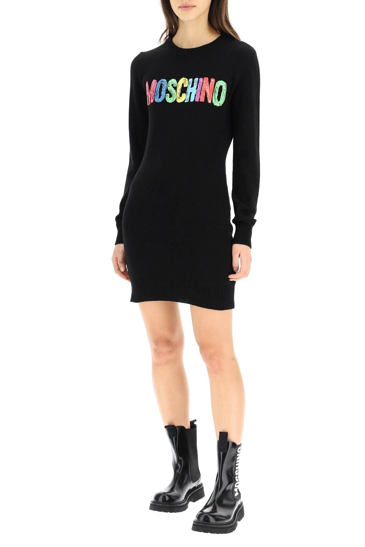 MULTICOLOR MOSCHINO PRINT MINI DRESS - 2