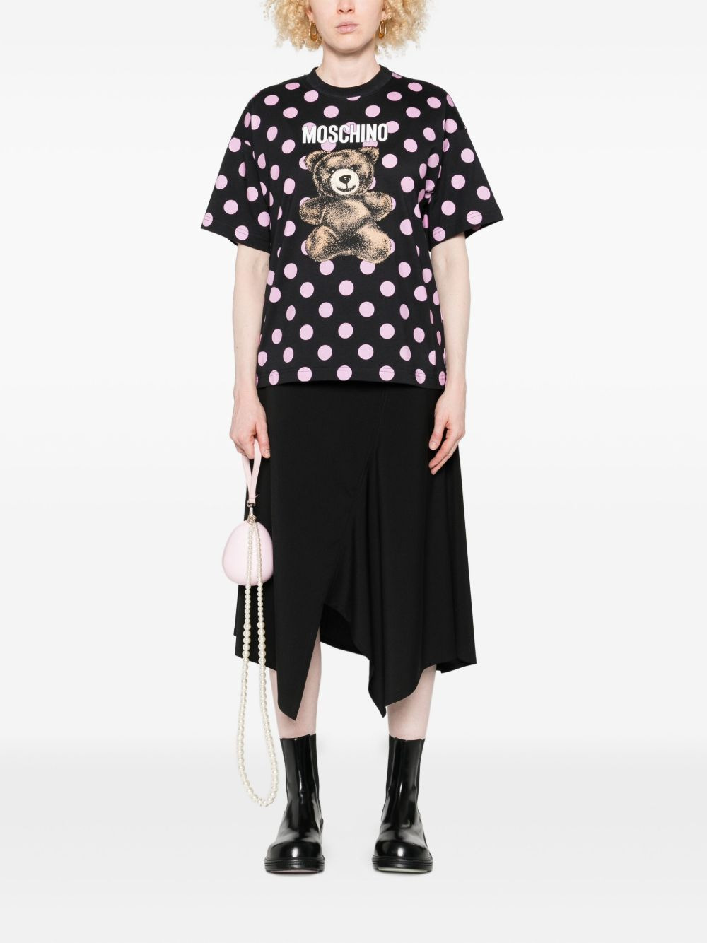 polka-dot teddy-print T-shirt - 2
