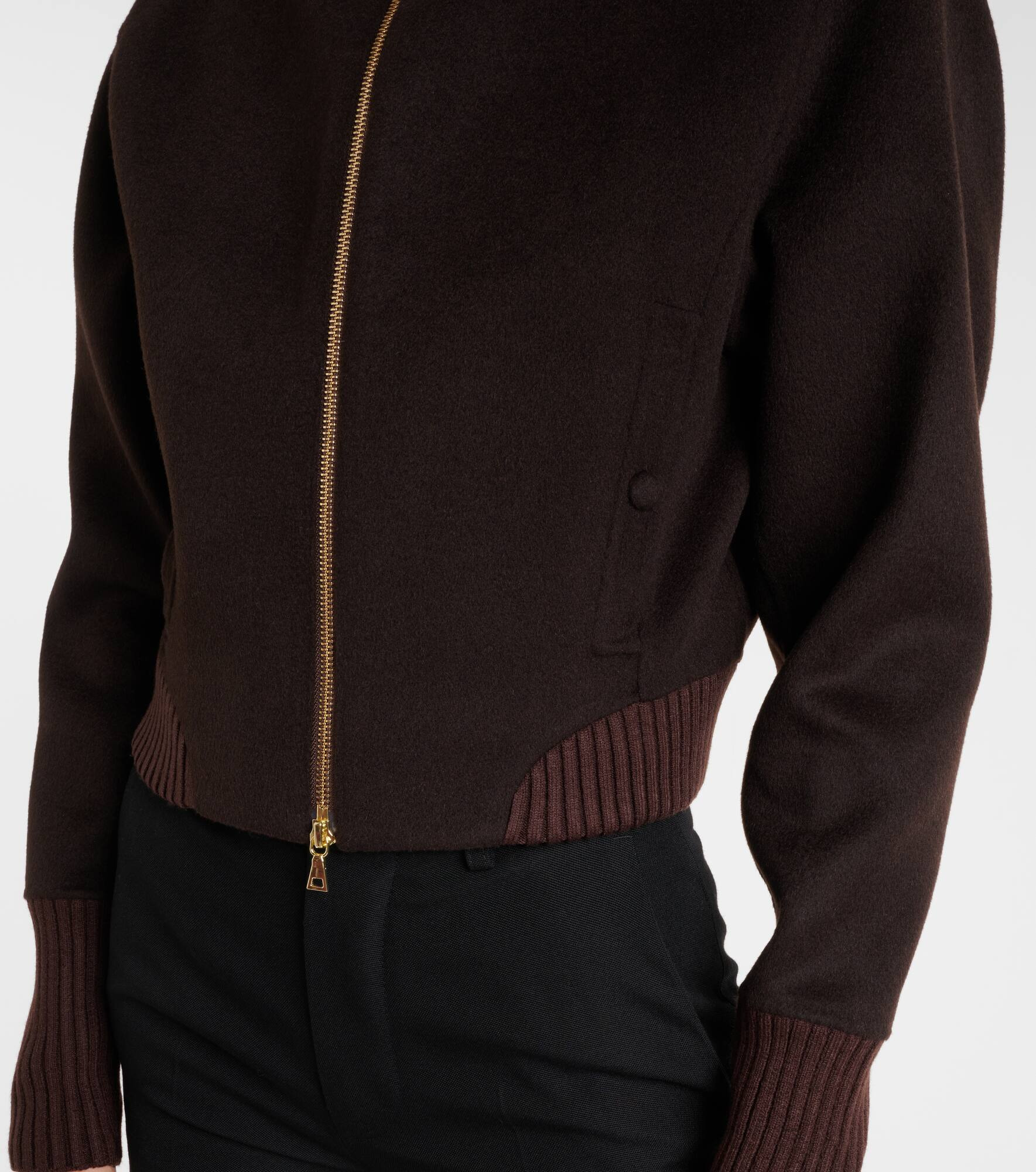 Wool and cashmere bomber jacket - 5