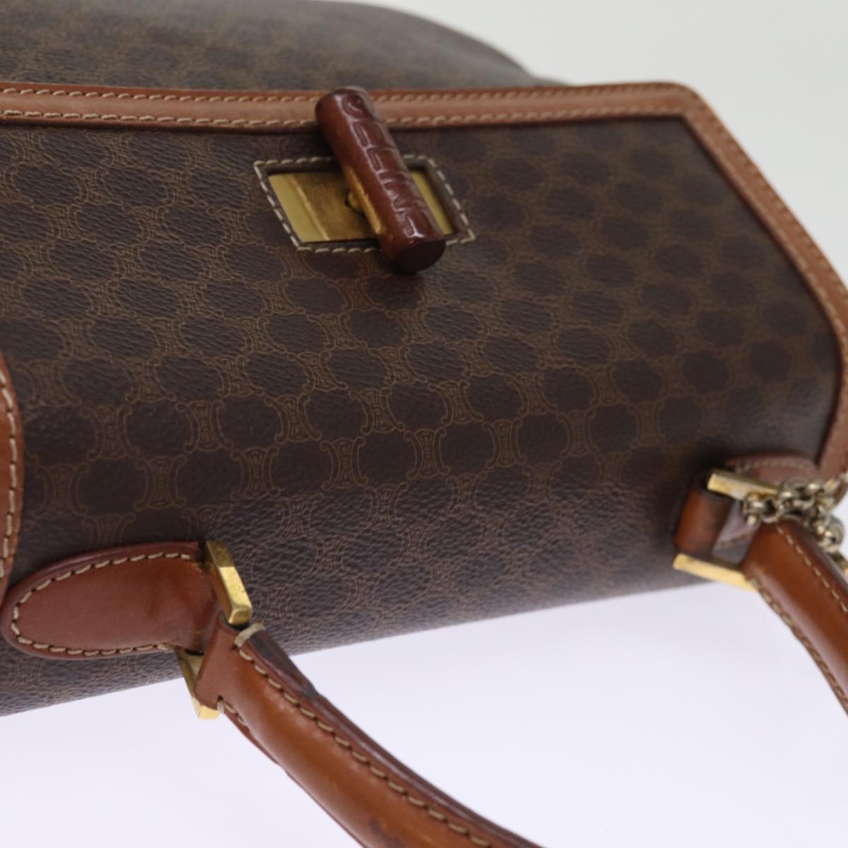 CELINE Macadam Canvas Hand Bag Pvc Brown - 6