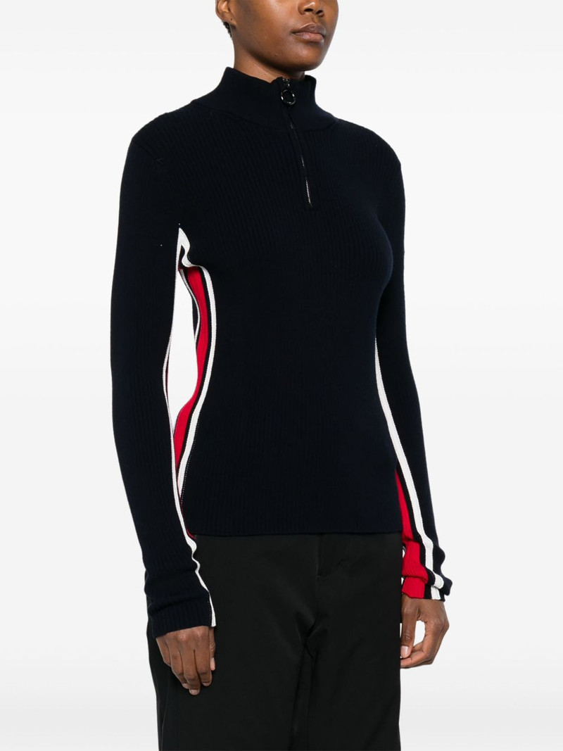 Deltanao side-stripe zip-neck sweater 3