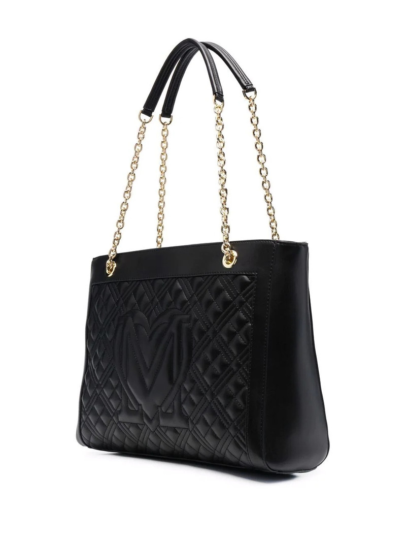 logo-lettering quilted tote bag 4
