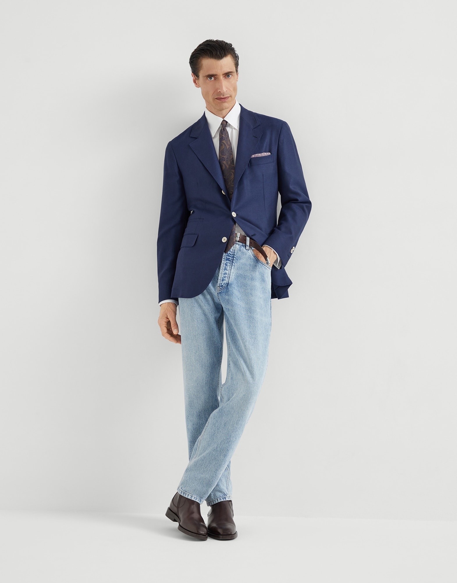 Lightweight cashmere twill deconstructed blazer - 5