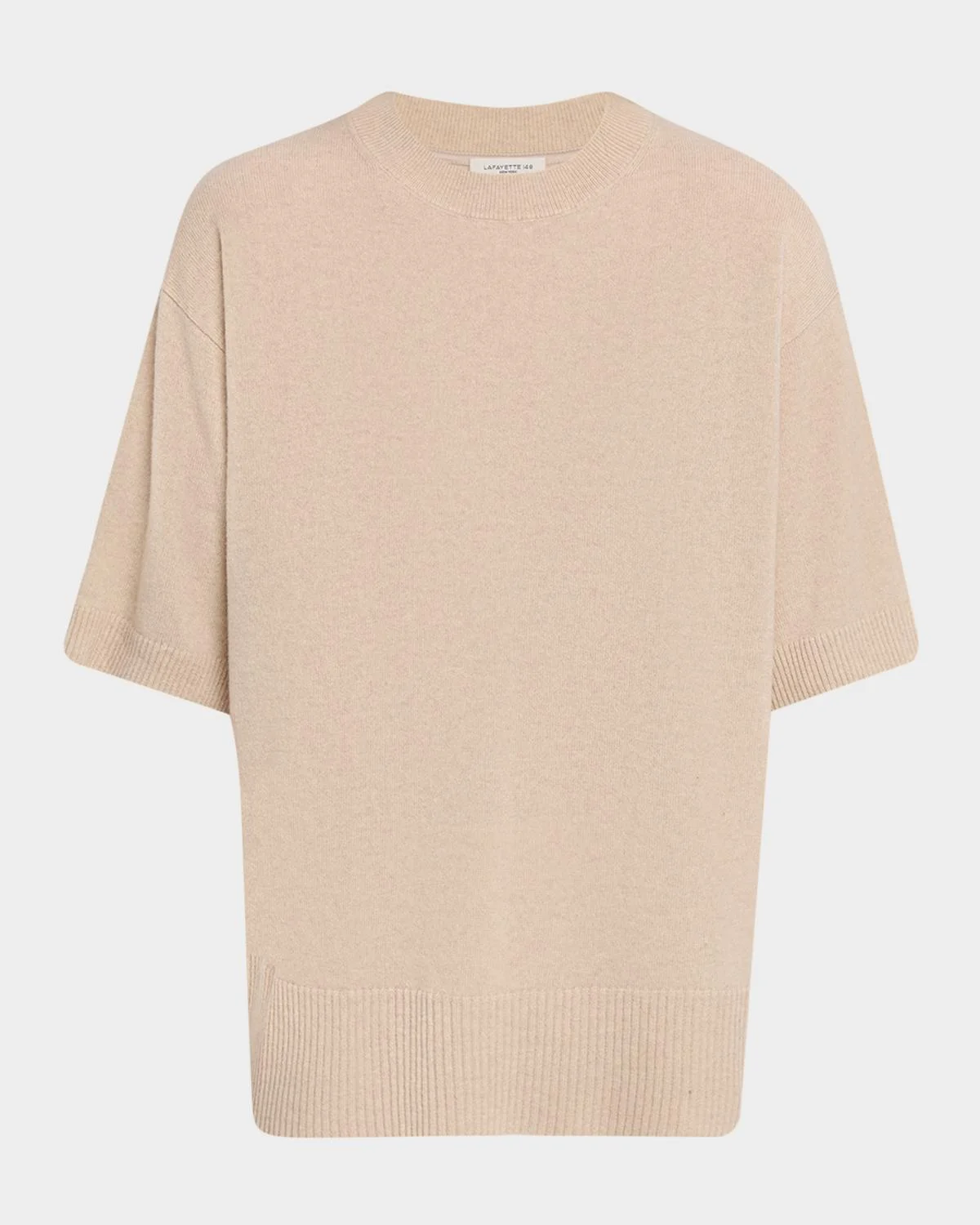Oversized Elbow-Sleeve Cashmere Sweater - 1