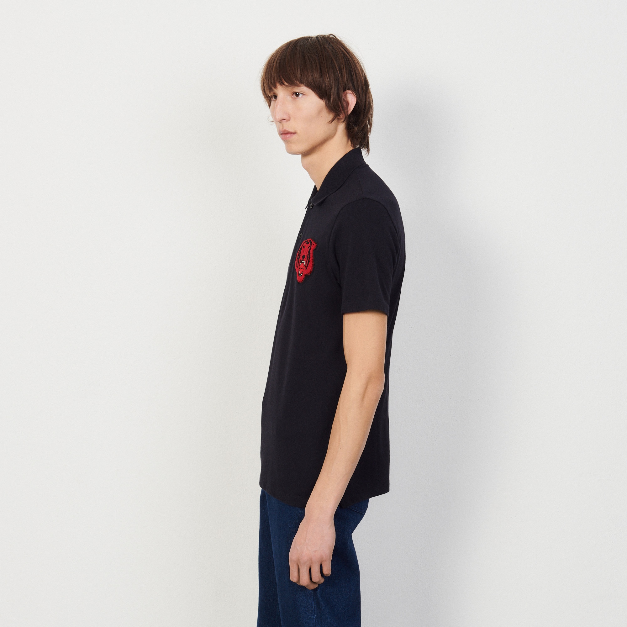Cotton polo shirt with patch - 4