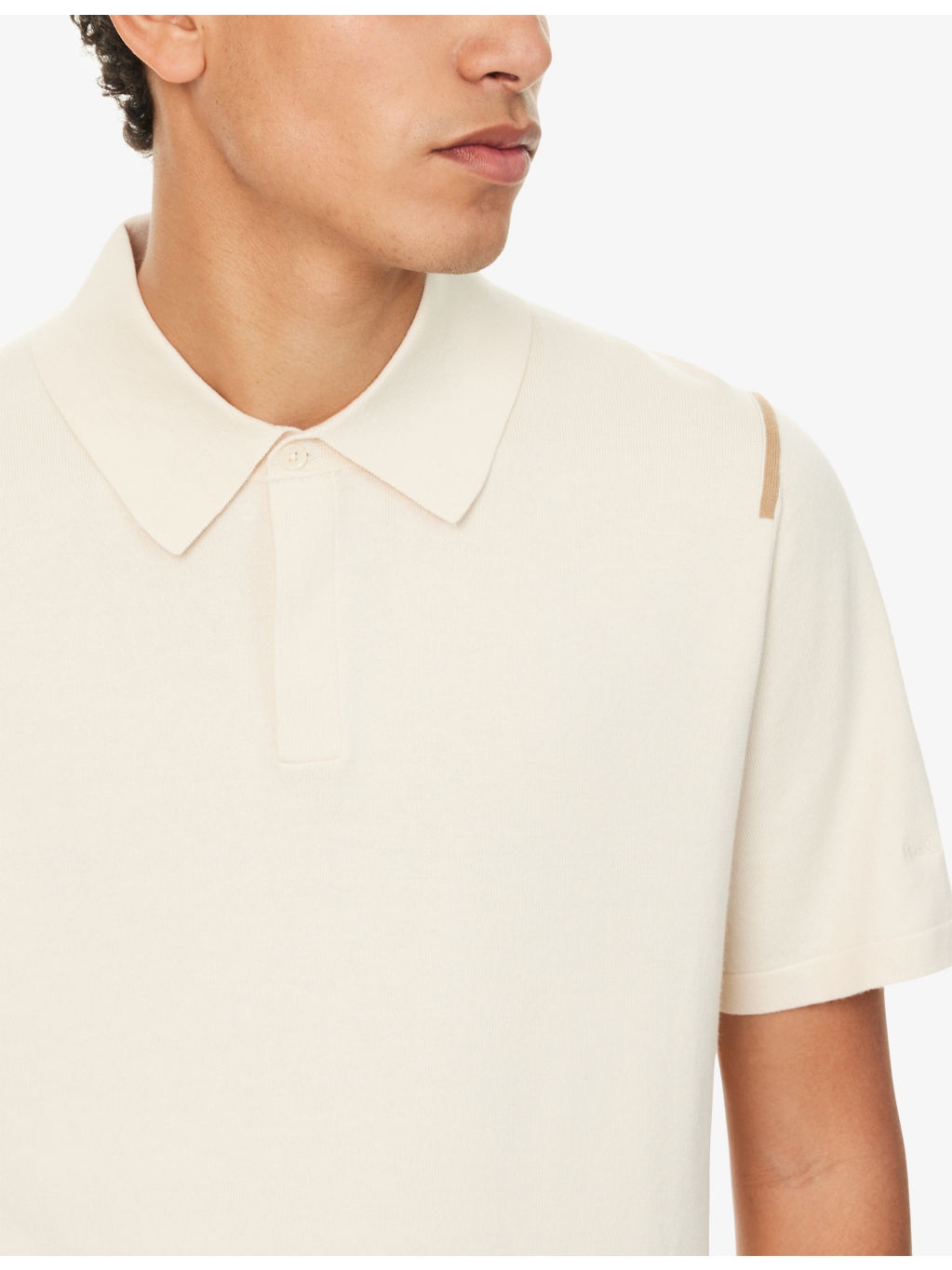 Short-Sleeve Knitted Cotton Polo Shirt - 5