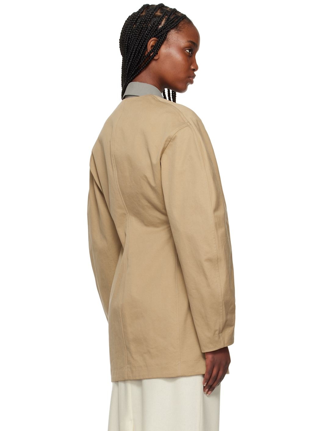 Tan Washed Finx Chino Half Coat - 3
