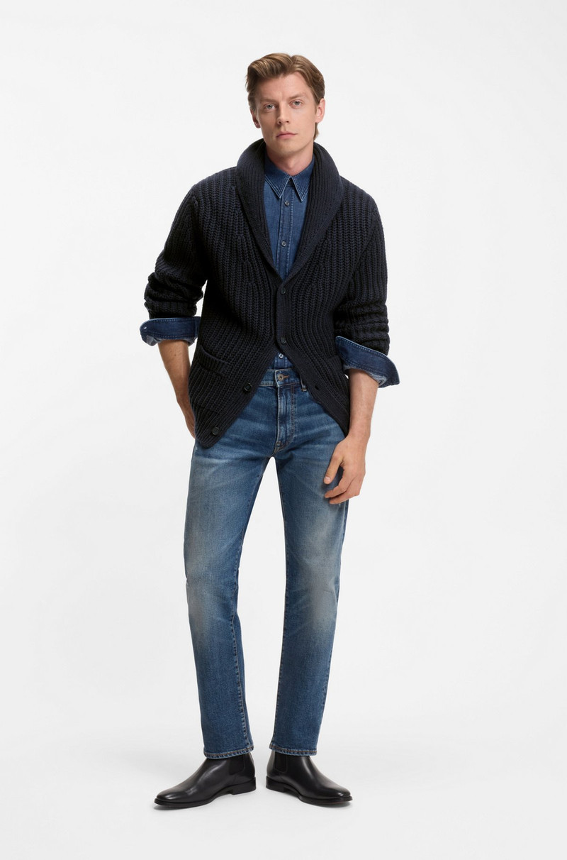 BOSS BECKHAM X BOSS RELAXED-FIT CARDIGAN IN WOOL AND CASHMERE outlook