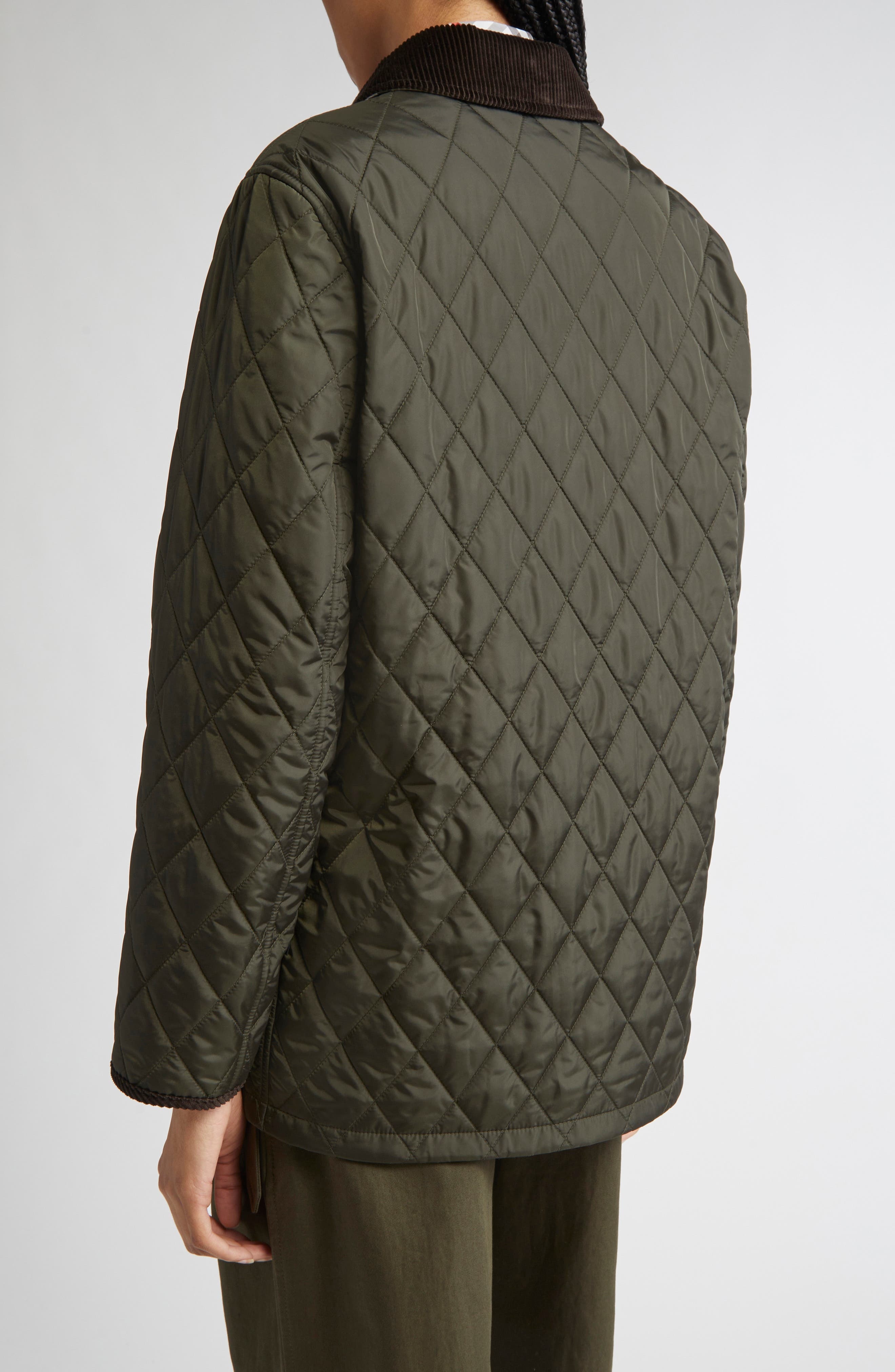 burberry Quilted Nylon Coat in Shale/Brush Ip Check at Nordstrom - 3