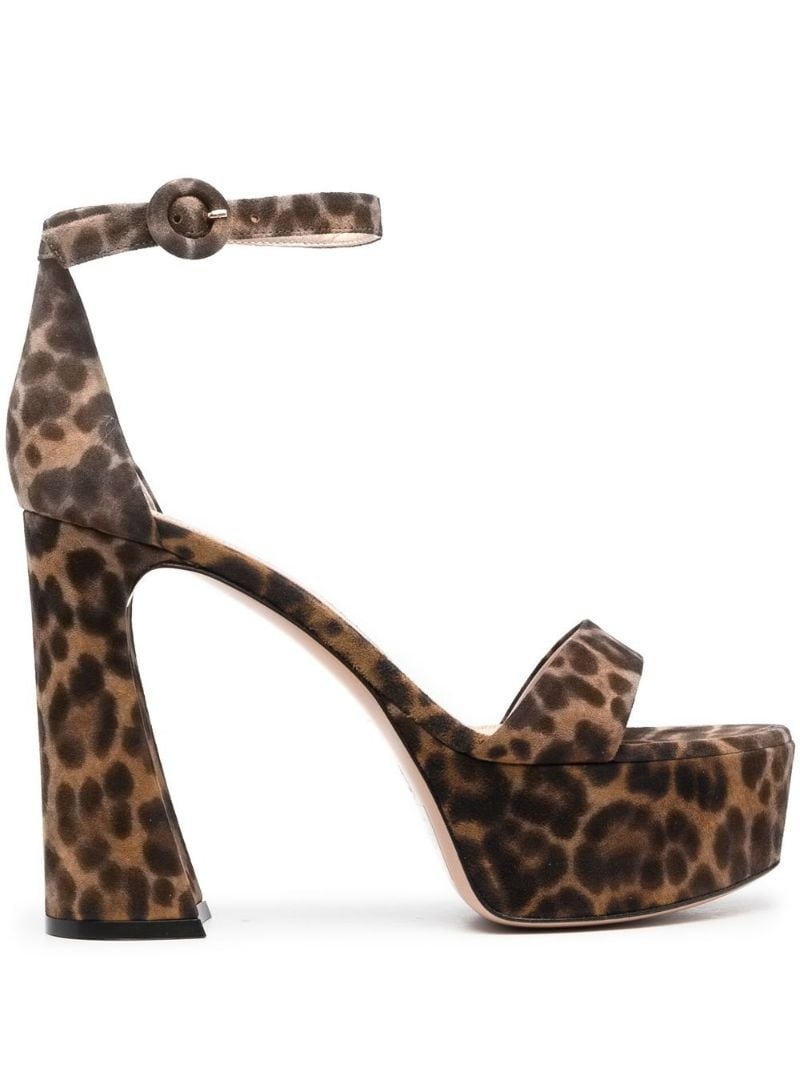 Holly 120mm leopard-print sandals - 1