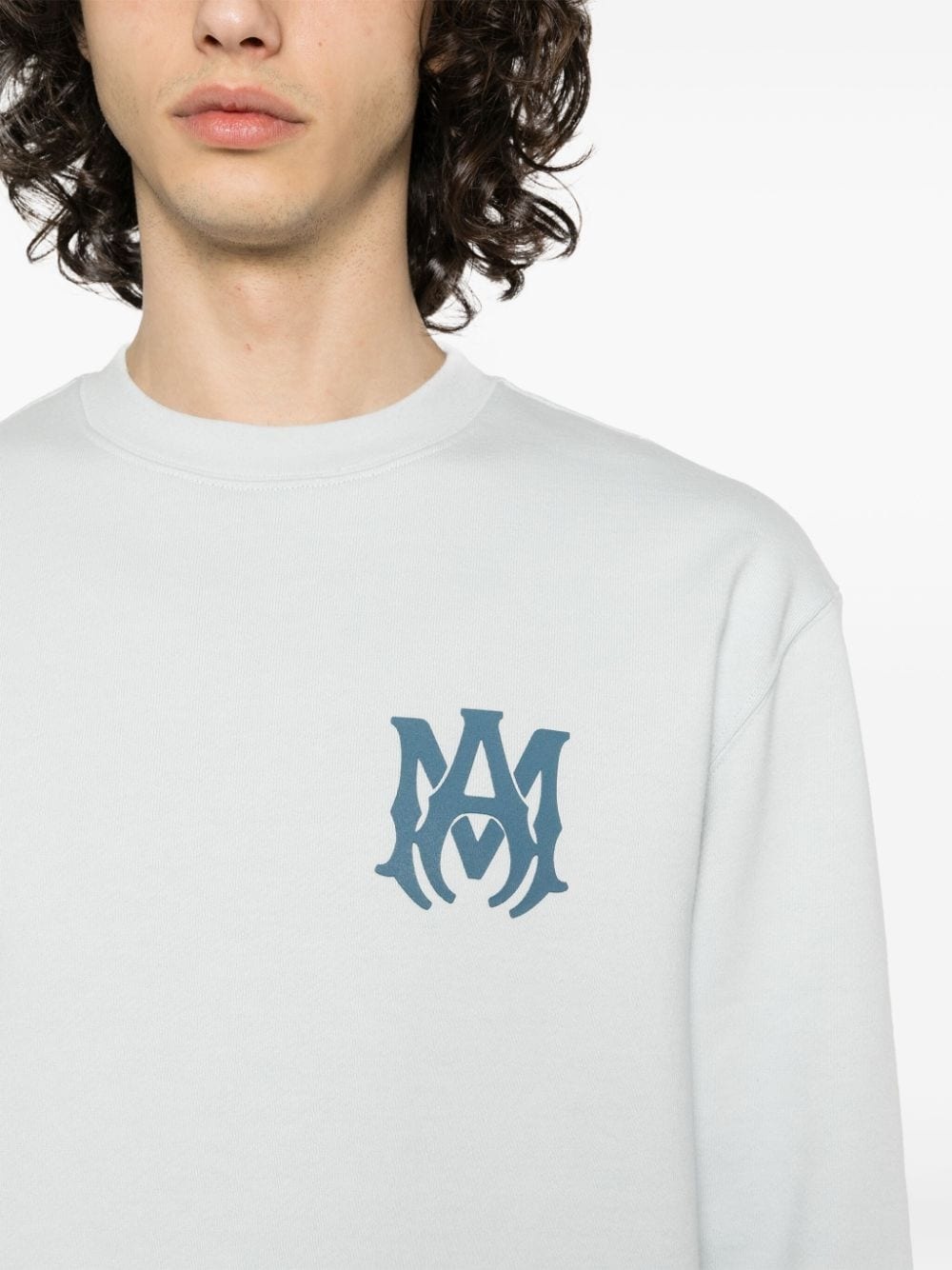 logo-stamp cotton sweatshirt - 5