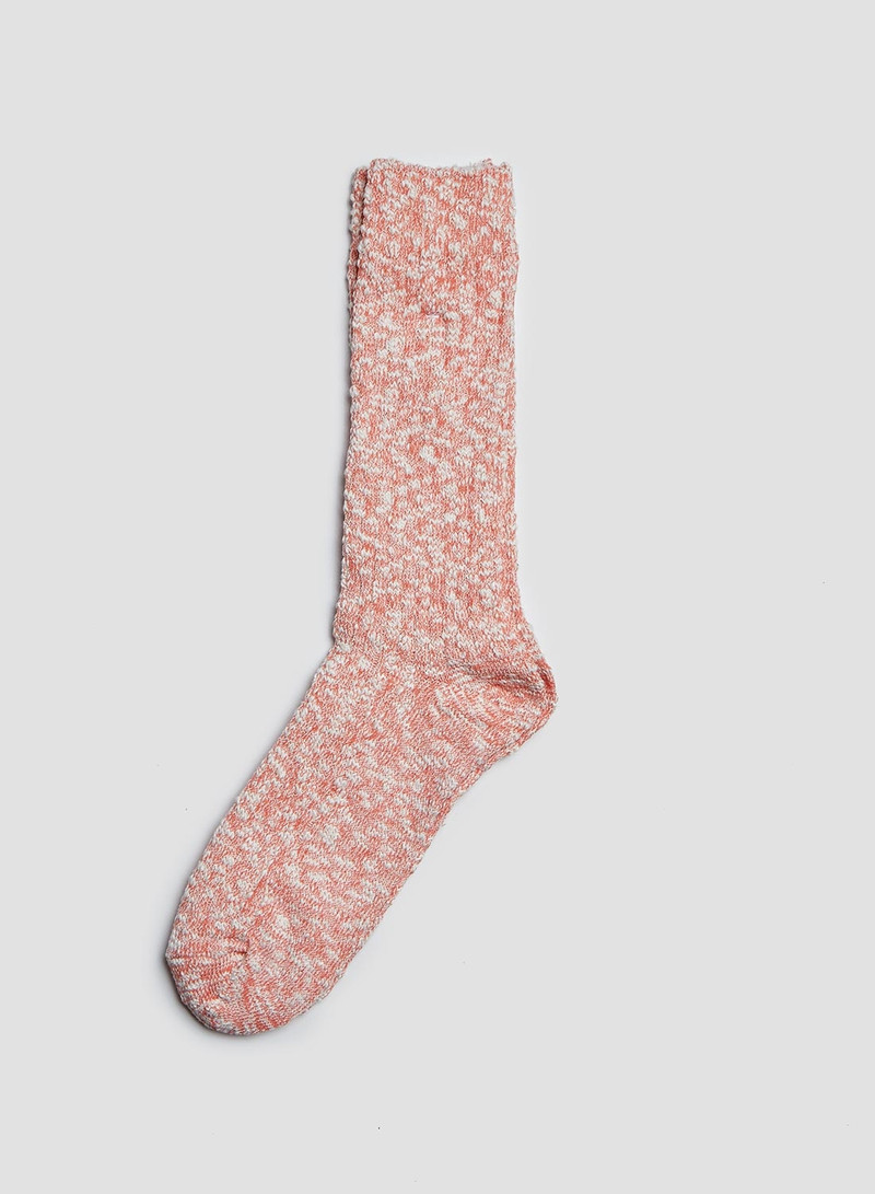 Nigel Cabourn Anonymous Ism Lightweight Slub Crew Sock in Orange outlook