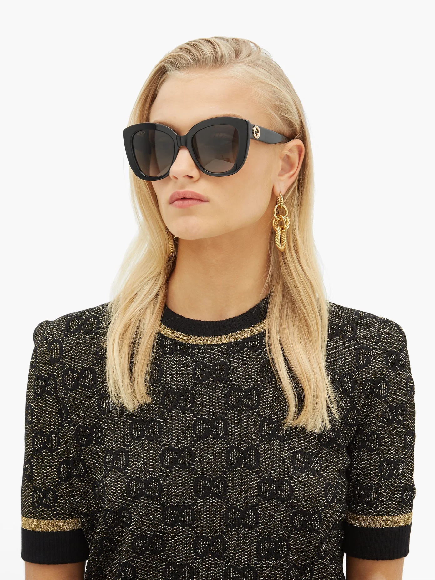 GG-embossed butterfly acetate sunglasses - 3