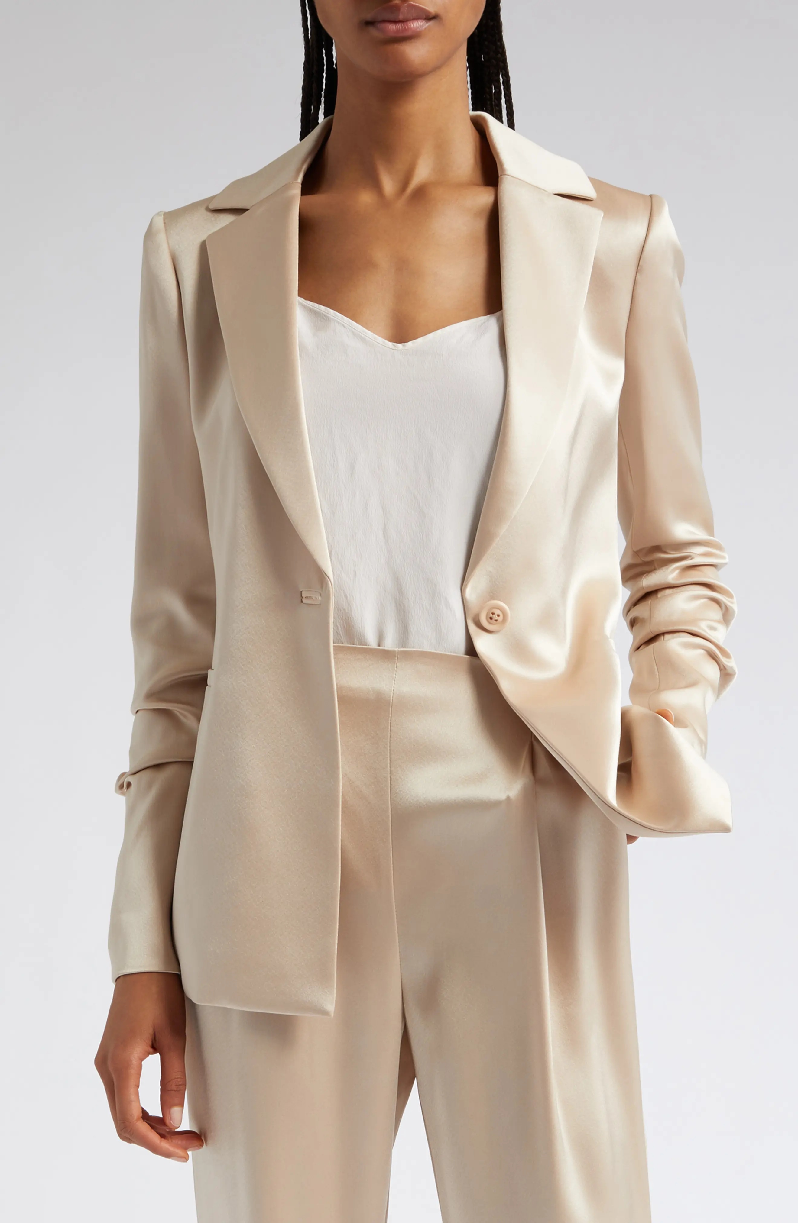 Pailey Fitted Satin Blazer - 1